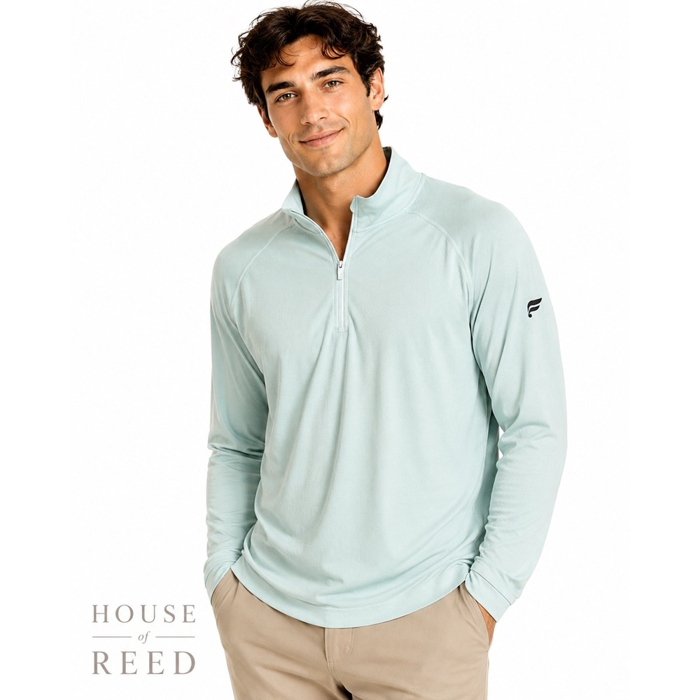 Fabletics Mens Quarter Zip Pullover Mint Green XXL Long Sleeve Athletic Top